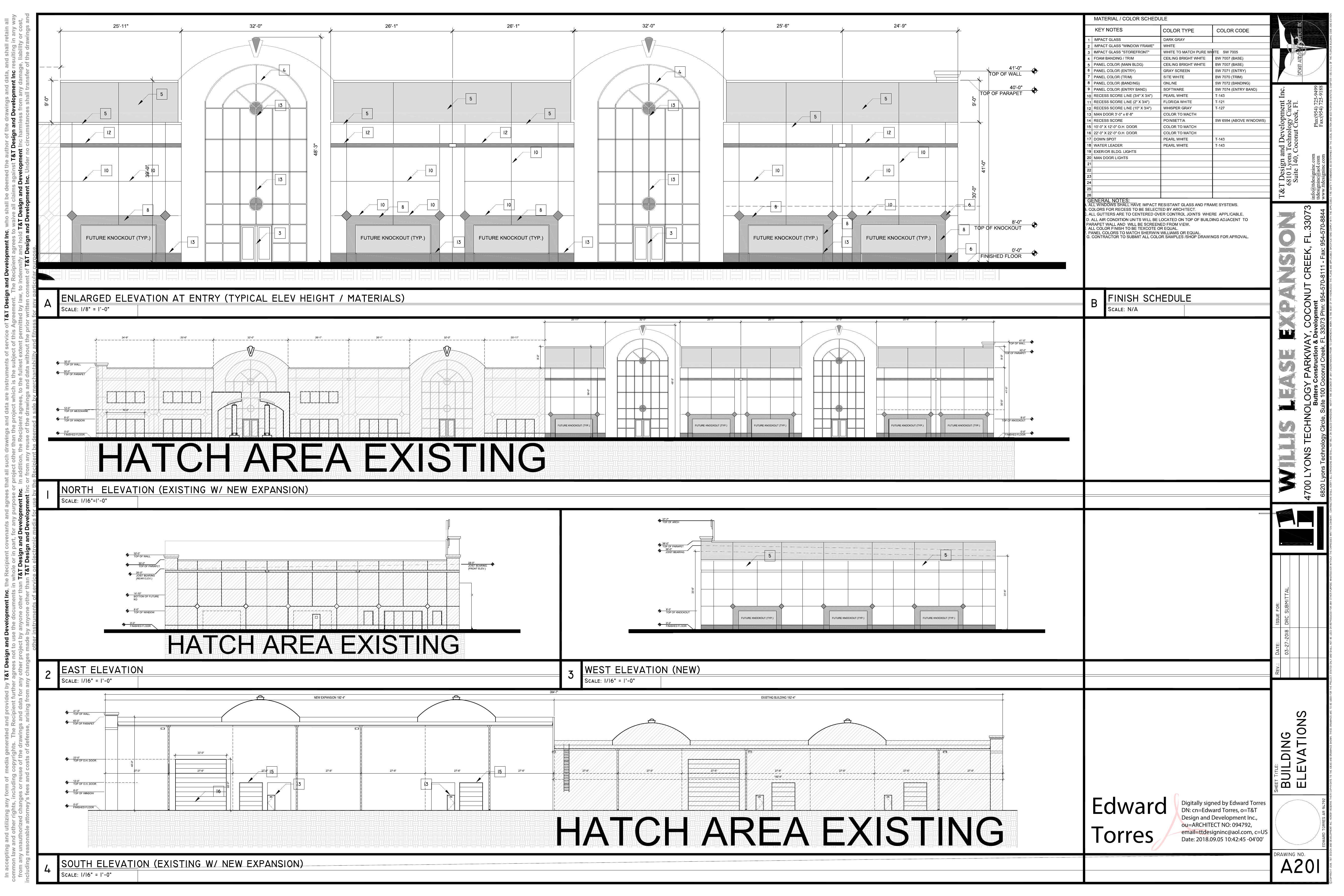 Willis Lease building elevations drawing